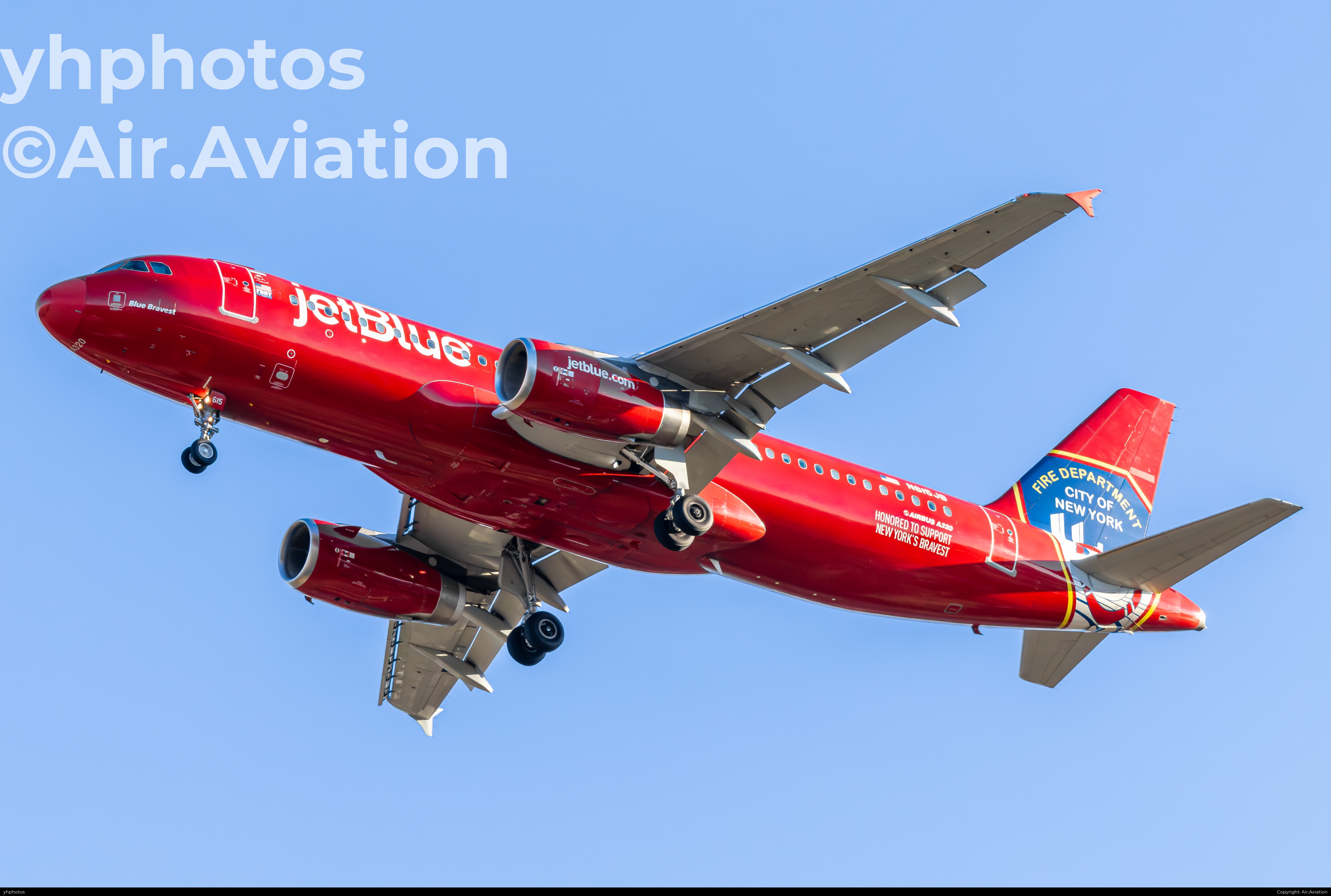 捷蓝航空Blue Bravest纽约消防局彩绘